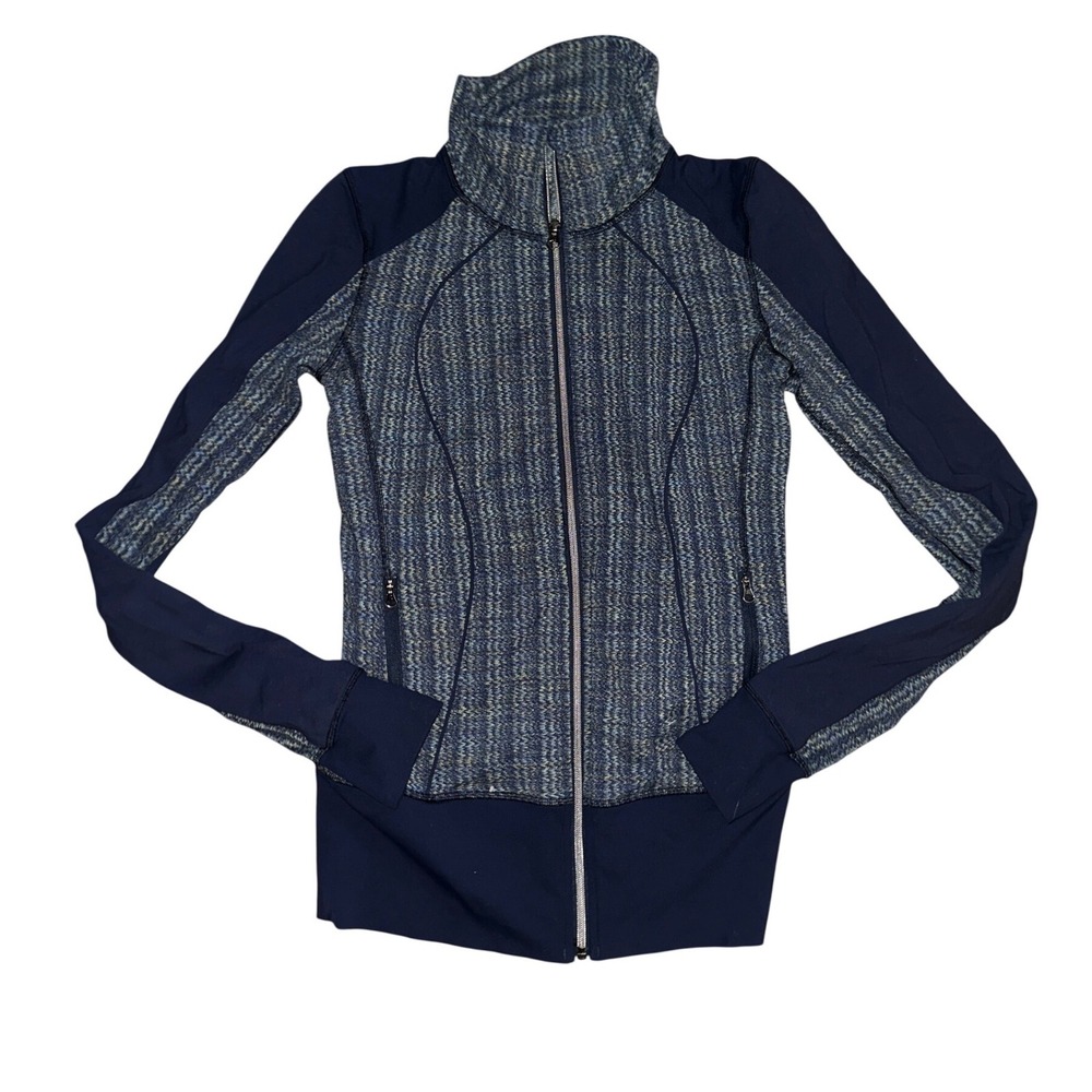 Lululemon Define Jacket Navy Blue Teal Herringbone Space Dye Full Zip Yoga Top
